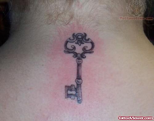 Skeleton Key Tattoo On Back