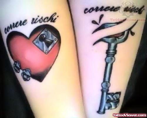 Heart And Key Tattoo
