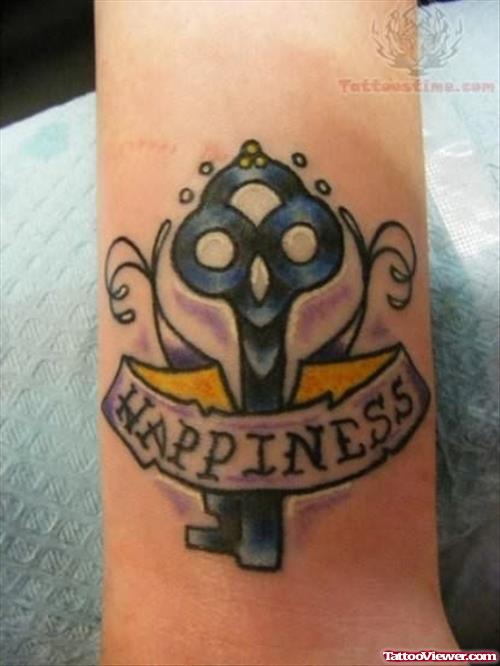 Key Of Happiness Tattoo