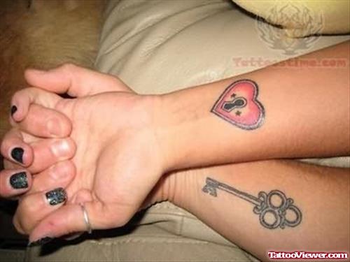 Lock And Key Tattoos For Couples