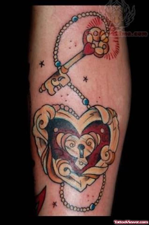 Key And Lock Tattoo Art