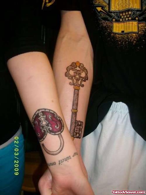 Lock Key Tattoos On Wrist