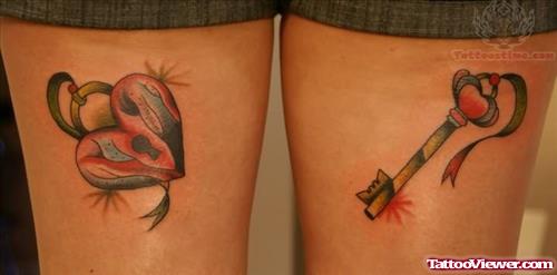 Heart Lock Key Tattoo