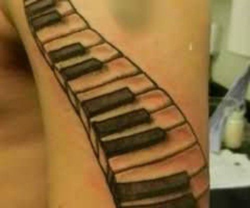 Amazing Keyboard Tattoo On Left Sleeve