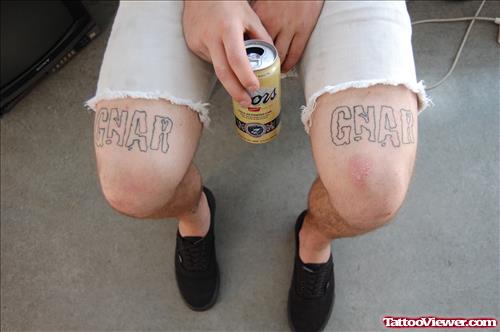 Ghar Tattoo On Knee