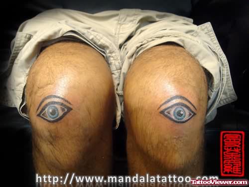 Eyes Tattoos On Knee