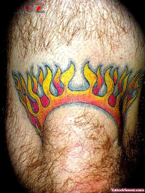 Flame Tattoo On Knee