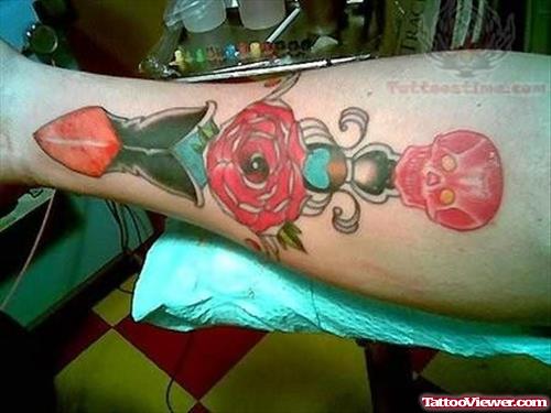 Knife Dagger Tattoo Designs On Arm