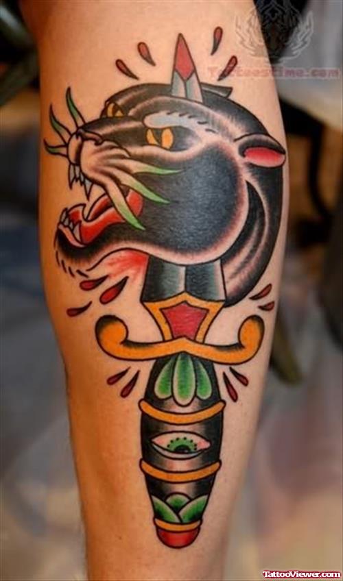 Black Panther And Dagger Tattoo