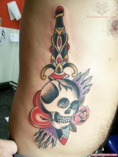 Dagger And Skull Tattoo