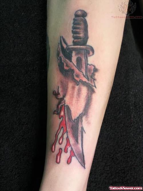 Knife Cut Tattoo