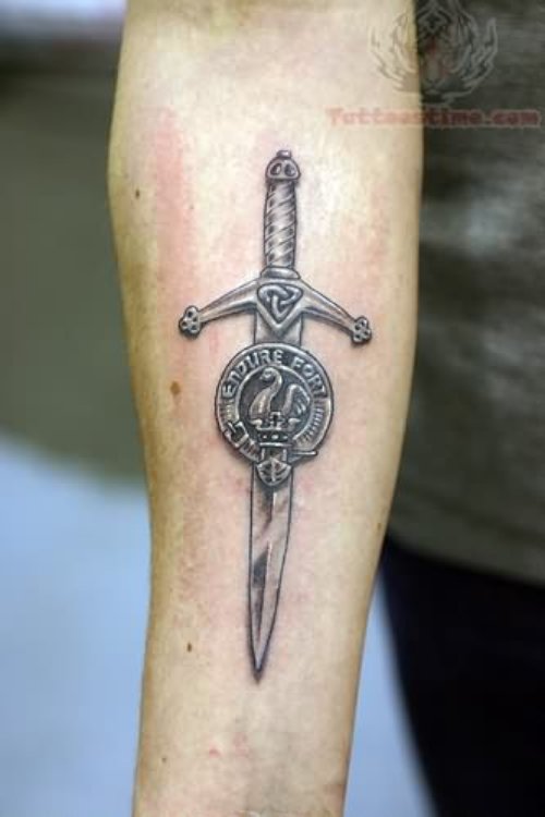 Amazing Knife And Dagger Tattoo On Arm