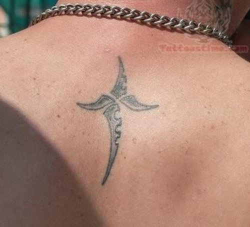 Knife Tattoo On Back