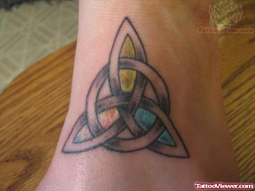 Knot Triangle Tattoo On Foot