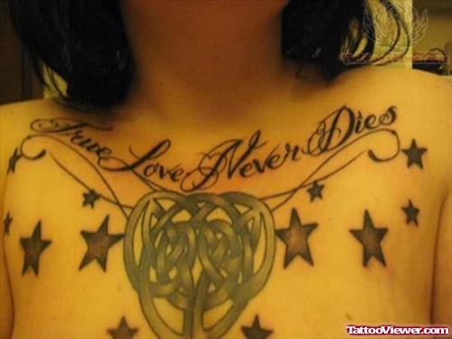 Celtic Love Knot Tattoo Design On Chest