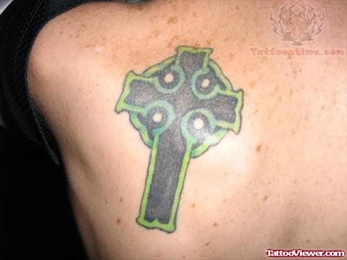 Green Cross Knot Tattoo