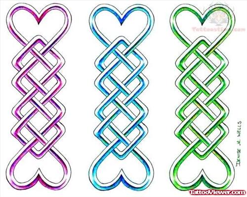 Knot Hearts Tattoos Designs