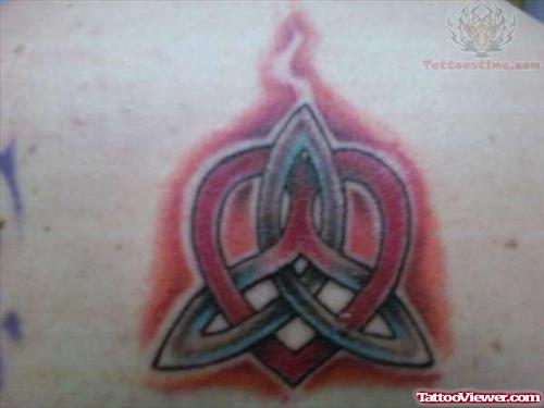 Celtic Red Heart Knot Tattoo
