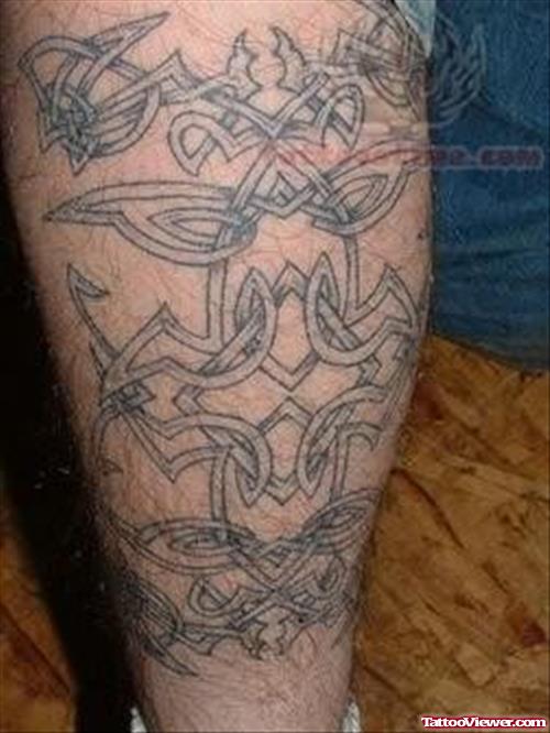 Awesome Knot Tattoo On Leg