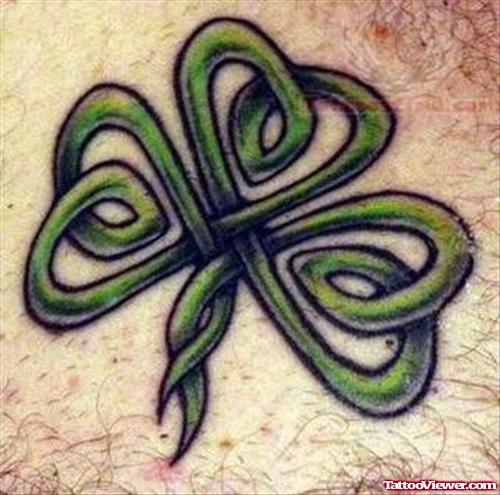 Elegant Knot Green Ink Tattoo