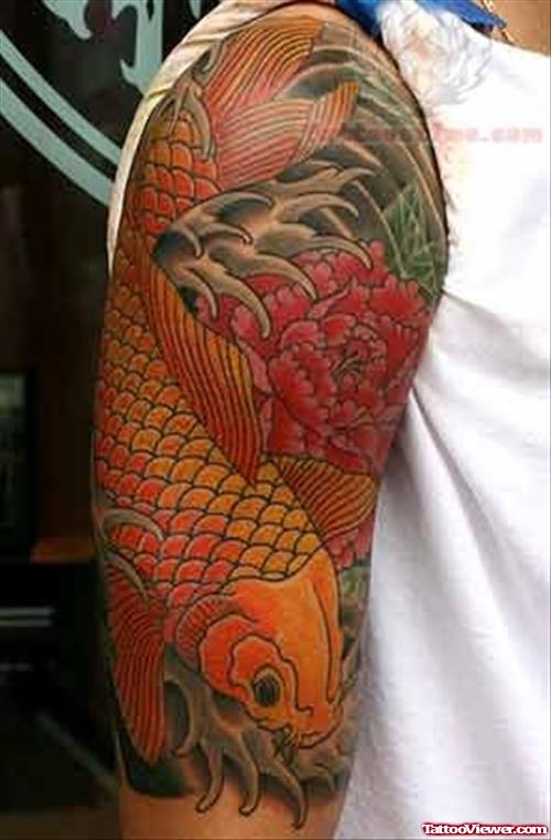 Elegant Koi Tattoo On Arm