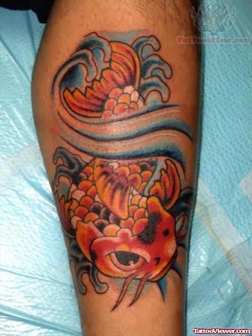 Awesome Koi Fish Tattoo on Arm
