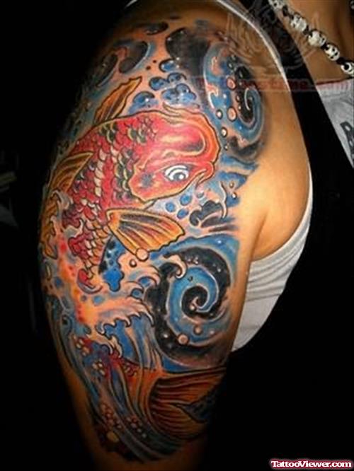 Red Koi Tattoo For Sleeve