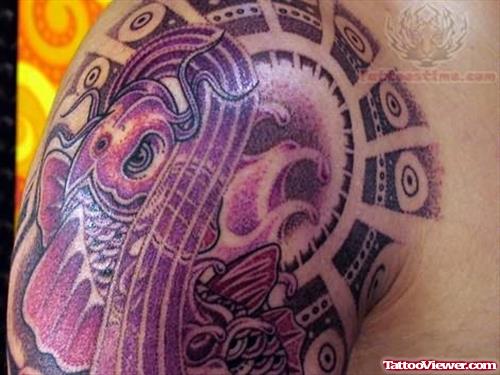 Koi Purple Ink Tattoo