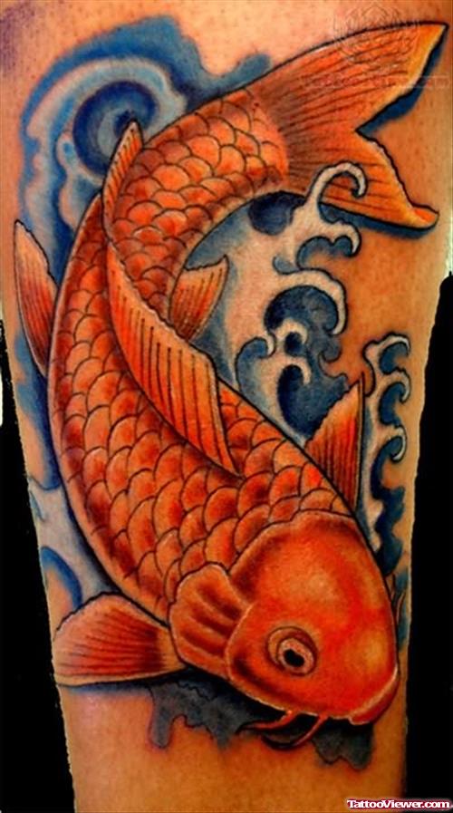 Orange Koi Fish Tattoo Art