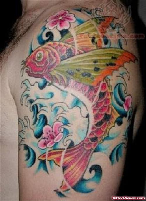Koi Fish Shoulder Tattoo Designs