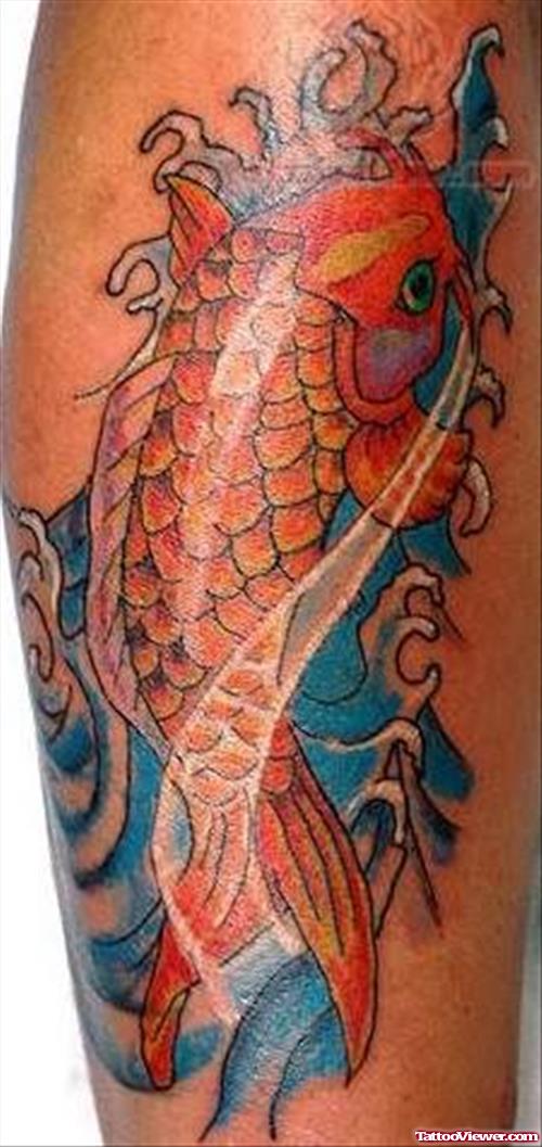 Koi Color Tattoo For Young