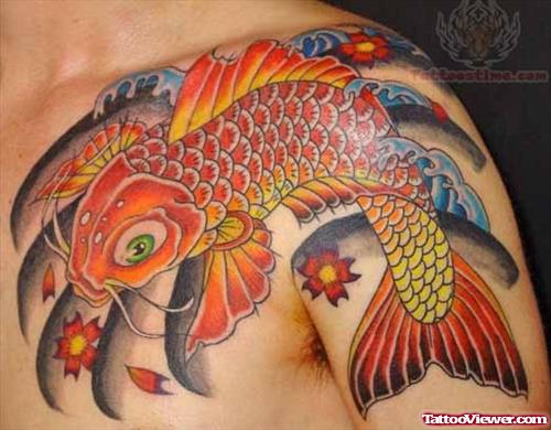 Japanese Koi Tattoo For Shoulder