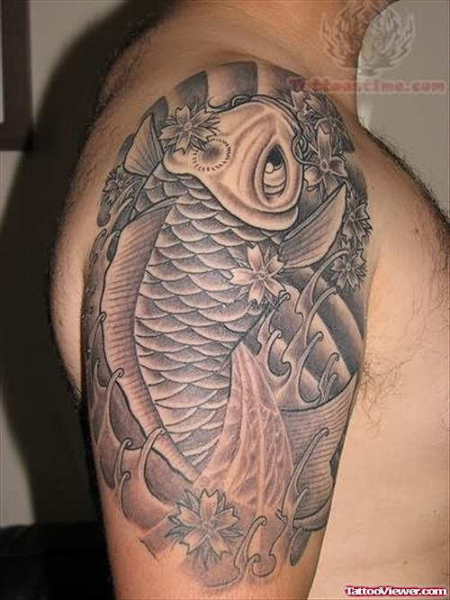 Koi Fish Tattoo For Shoulder