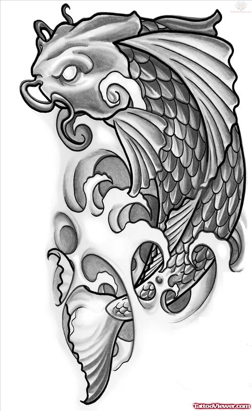 Courage Koi Tattoo Design