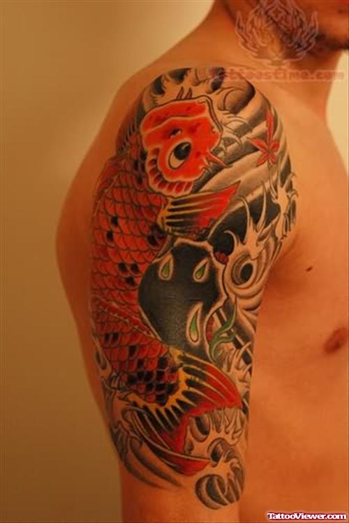 Colorful Koi Fish Tattoo