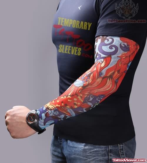 Koi Fish Sleeve Tattoo For Boys