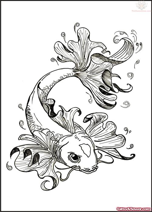 Koi Fish Tattoo Design Sample