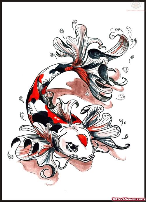 Koi Fish Colour Tattoo