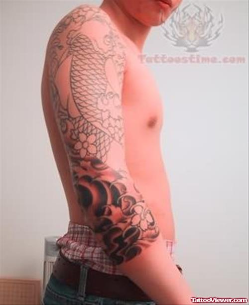 Cool Koi Tattoos on Sleeve