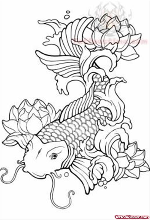 Asian Koi Fish Tattoo Design