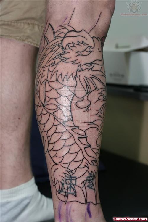 Koi Dragon Tattoo For Arm