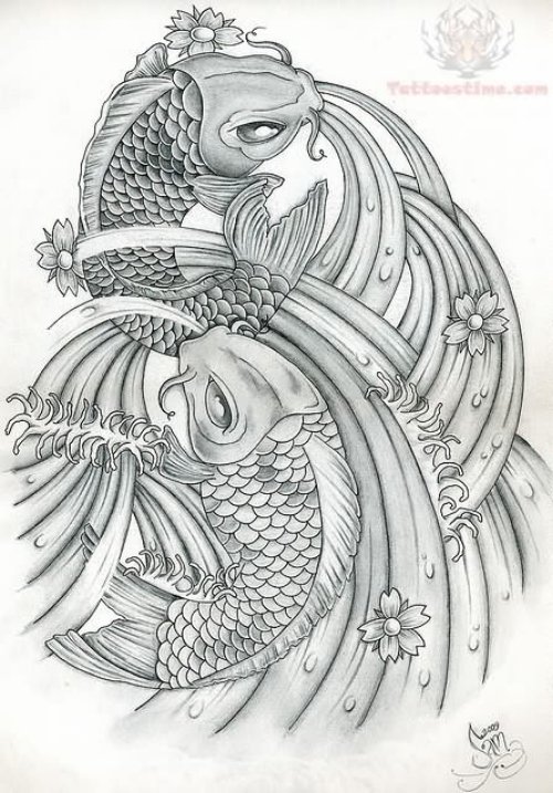 Koi Fish Tattoo Sample