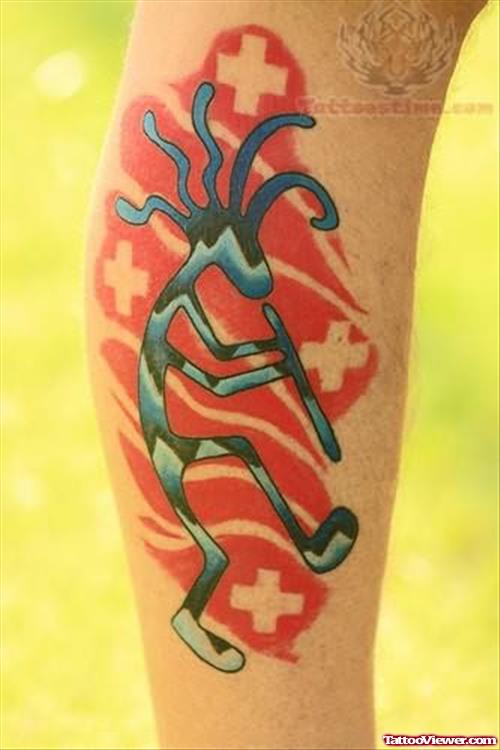 Kokopelli Colorful Tattoo Art