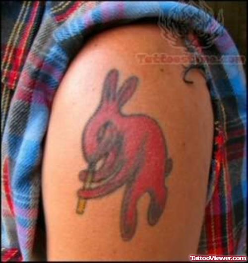 Red Rabbit Kokopelli Tattoo