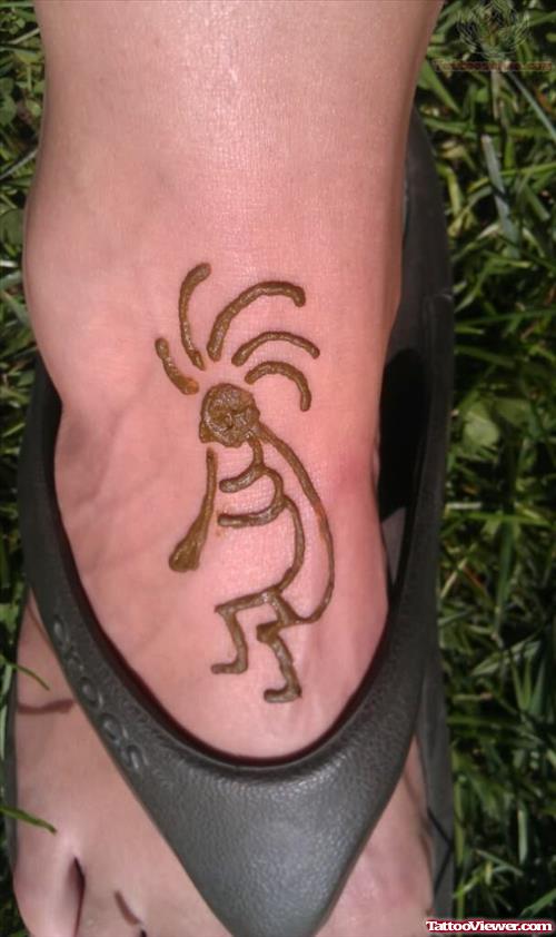 Kokopelli Henna Tattoo On Foot