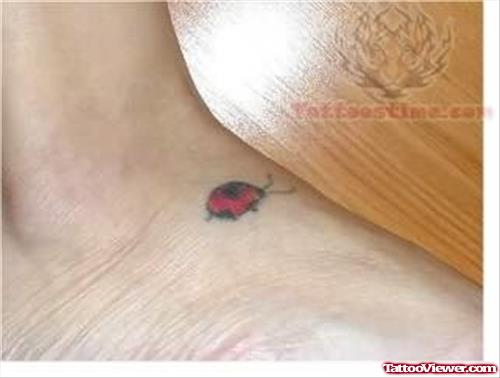 Small Ladybug Tattoo OnFoot