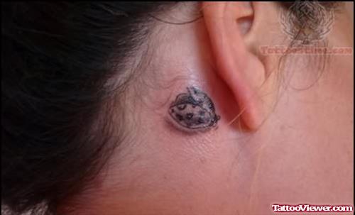 Ladybug Tattoos Behind Ear For Girls