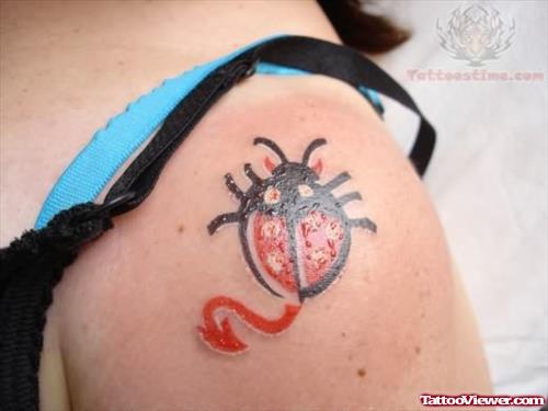 Ladybug Tattoo on Shoulder