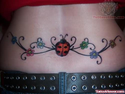 Ladybug Tattoo Design On Lower Waist