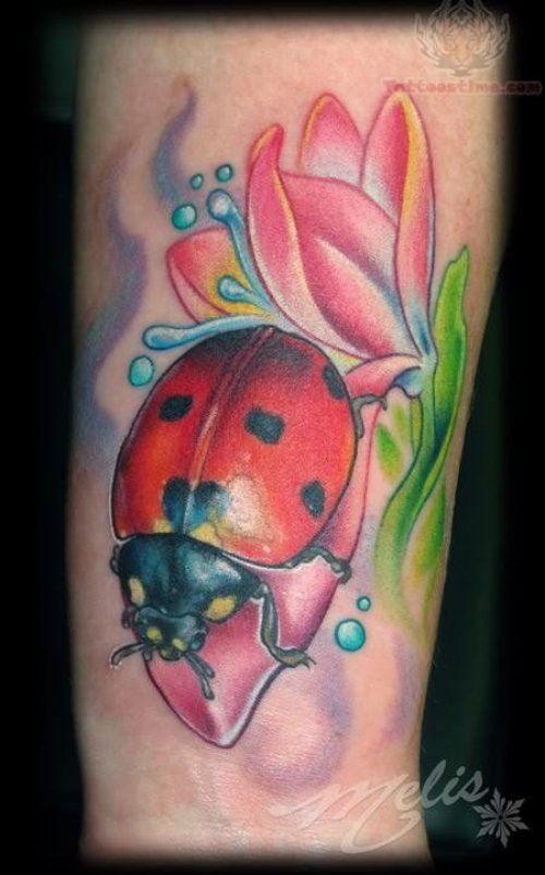 Ladybug Tattoo Color On Wrist
